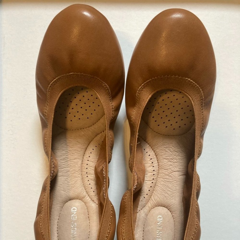 Lands' End Women's Comfort Elastic Slip On Ballet Flat Shoes Size 10